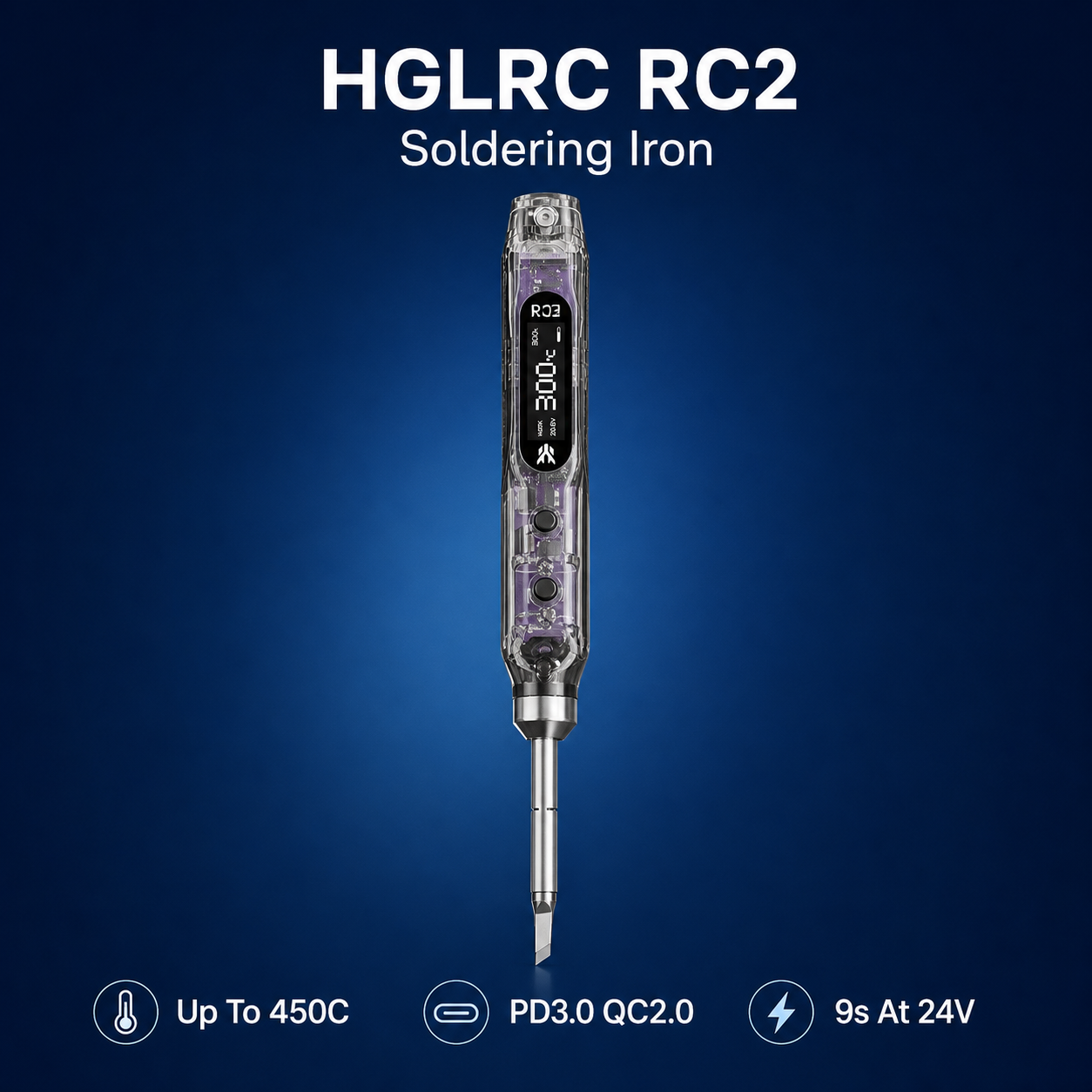 Electronics Repair Classes - Ferro de Solda Portátil HGLRC RC2